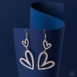Power Couple - White Earrings - Paparazzi Accessories Earrings Bedazzle Me Pretty Mobile Fashion Boutique