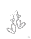 Power Couple - White Earrings - Paparazzi Accessories Earrings Bedazzle Me Pretty Mobile Fashion Boutique