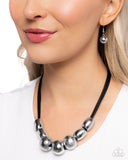 Powerhouse Push - Black Necklace - Paparazzi Accessories Necklace Bedazzle Me Pretty Mobile Fashion Boutique
