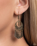 PRAIRIE For Me - Brass Earrings - Paparazzi Accessories Earrings Bedazzle Me Pretty Mobile Fashion Boutique