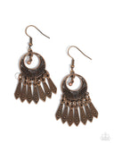 PRAIRIE For Me - Copper Earrings - Paparazzi Accessories Earrings Bedazzle Me Pretty Mobile Fashion Boutique
