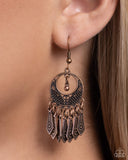 PRAIRIE For Me - Copper Earrings - Paparazzi Accessories Earrings Bedazzle Me Pretty Mobile Fashion Boutique