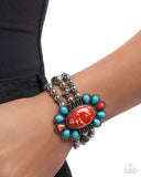 Prairie Protection - Red Bracelet - Paparazzi Accessories Bracelet Bedazzle Me Pretty Mobile Fashion Boutique