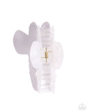 Precise Pearls - White Hair Clip - Paparazzi Accessories Hair Clip Bedazzle Me Pretty Mobile Fashion Boutique