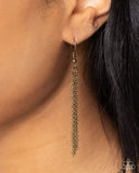 Prehistoric Drama - Brass Necklace - Paparazzi Accessories Necklace Bedazzle Me Pretty Mobile Fashion Boutique
