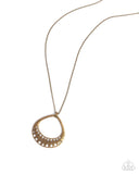 Prehistoric Drama - Brass Necklace - Paparazzi Accessories Necklace Bedazzle Me Pretty Mobile Fashion Boutique