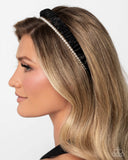 Preppy Palooza - Black Headband - Paparazzi Accessories Bedazzle Me Pretty Mobile Fashion Boutique