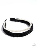 Preppy Palooza - Black Headband - Paparazzi Accessories Bedazzle Me Pretty Mobile Fashion Boutique