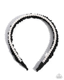 Preppy Palooza - Black Headband - Paparazzi Accessories Bedazzle Me Pretty Mobile Fashion Boutique