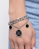 Preppy Present - Black Bracelet - Paparazzi Accessories Bracelet Bedazzle Me Pretty Mobile Fashion Boutique