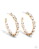 Presidential Pizzazz - Gold Earrings - Paparazzi Accessories Earrings Bedazzle Me Pretty Mobile Fashion Boutique