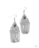 Pressed for CHIME - Purple Earrings - Paparazzi Accessories Earrings Bedazzle Me Pretty Mobile Fashion Boutique