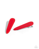 Pretty in PATRIOT - Red Hair Clip - Paparazzi Accessories Hair Clip Bedazzle Me Pretty Mobile Fashion Boutique