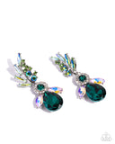Priceless Pizzazz - Green Post Earrings - Paparazzi Accessories Post Earrings Bedazzle Me Pretty Mobile Fashion Boutique
