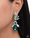 Priceless Pizzazz - Green Post Earrings - Paparazzi Accessories Post Earrings Bedazzle Me Pretty Mobile Fashion Boutique