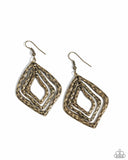 Primitive Performance - Brass Earrings - Paparazzi Accessories Earrings Bedazzle Me Pretty Mobile Fashion Boutique