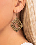 Primitive Performance - Brass Earrings - Paparazzi Accessories Earrings Bedazzle Me Pretty Mobile Fashion Boutique