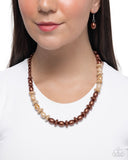 Princess Avenue - Brown Necklace - Paparazzi Accessories Necklace Bedazzle Me Pretty Mobile Fashion Boutique