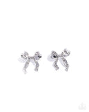 Princess Treatment - Silver Post Earrings - Paparazzi Accessories Post Earrings Bedazzle Me Pretty Mobile Fashion Boutique