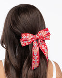 Printed Parlor - Red Hair Clip - Paparazzi Accessories Hair Clip Bedazzle Me Pretty Mobile Fashion Boutique