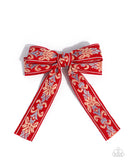 Printed Parlor - Red Hair Clip - Paparazzi Accessories Hair Clip Bedazzle Me Pretty Mobile Fashion Boutique