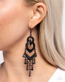 Pristine Precipitation - Black Earrings - Paparazzi Accessories Earrings Bedazzle Me Pretty Mobile Fashion Boutique