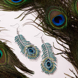 Prized Peacock - Green Earrings - Paparazzi Accessories Earrings Bedazzle Me Pretty Mobile Fashion Boutique