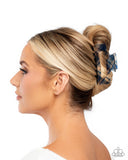 Prized Plaid - Blue Hair Clip - Paparazzi Accessories Hair Clip Bedazzle Me Pretty Mobile Fashion Boutique
