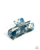 Prized Plaid - Blue Hair Clip - Paparazzi Accessories Hair Clip Bedazzle Me Pretty Mobile Fashion Boutique