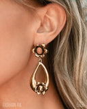 Profound Plenty - Orange Post Earrings - Paparazzi Accessories Post Earrings Bedazzle Me Pretty Mobile Fashion Boutique