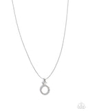Promise Ring - White Necklace - Paparazzi Accessories Necklace Bedazzle Me Pretty Mobile Fashion Boutique