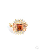 Promising Potential - Brown Ring - Paparazzi Accessories Ring Bedazzle Me Pretty Mobile Fashion Boutique