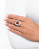 Promising Potential - Red Ring - Paparazzi Accessories Ring Bedazzle Me Pretty Mobile Fashion Boutique