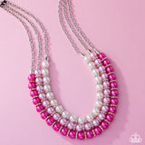 Promising Promenade - Pink Necklace - Paparazzi Accessories Necklace Bedazzle Me Pretty Mobile Fashion Boutique