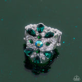 Pronged Panorama - Green Ring - Paparazzi Accessories Ring Bedazzle Me Pretty Mobile Fashion Boutique