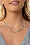 Pronged Passion - Silver Necklace - Paparazzi Accessories Necklace Bedazzle Me Pretty Mobile Fashion Boutique