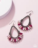 Pronged Pattern - Pink Earrings - Paparazzi Accessories Earrings Bedazzle Me Pretty Mobile Fashion Boutique