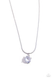 Pronged Premiere - White Necklace - Paparazzi Accessories Necklace Bedazzle Me Pretty Mobile Fashion Boutique