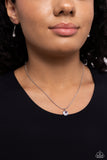 Pronged Premiere - White Necklace - Paparazzi Accessories Necklace Bedazzle Me Pretty Mobile Fashion Boutique