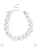 Pronounced Pearls - Gold Necklace - Paparazzi Accessories Necklace Bedazzle Me Pretty Mobile Fashion Boutique