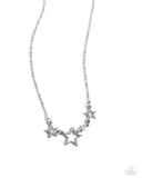 Proudly Patriotic - White Necklace - Paparazzi Accessories Necklace Bedazzle Me Pretty Mobile Fashion Boutique