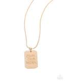 Prove Them Wrong - Gold Mens Necklace - Paparazzi Accessories Mens Necklace Bedazzle Me Pretty Mobile Fashion Boutique