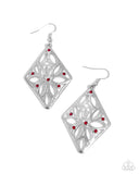 Pumped Up Posies - Red Earrings - Paparazzi Accessories Earrings Bedazzle Me Pretty Mobile Fashion Boutique