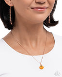 Pumpkin Patch - Copper Necklace - Paparazzi Accessories Necklace Bedazzle Me Pretty Mobile Fashion Boutique