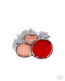 Pumpkin Pattern - White Brooch - Paparazzi Accessories Brooch Bedazzle Me Pretty Mobile Fashion Boutique