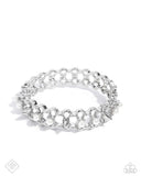 PUNK History - White Bracelet - Paparazzi Accessories Bracelet Bedazzle Me Pretty Mobile Fashion Boutique