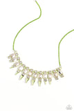 Punk Passion - Green Necklace - Paparazzi Accessories Necklace Bedazzle Me Pretty Mobile Fashion Boutique