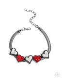Pure Chemistry - Red Bracelet - Paparazzi Accessories Bracelet Bedazzle Me Pretty Mobile Fashion Boutique
