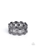 Puzzling Persistence - Black Bracelet - Paparazzi Accessories Bracelet Bedazzle Me Pretty Mobile Fashion Boutique