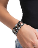 Puzzling Persistence - Black Bracelet - Paparazzi Accessories Bracelet Bedazzle Me Pretty Mobile Fashion Boutique